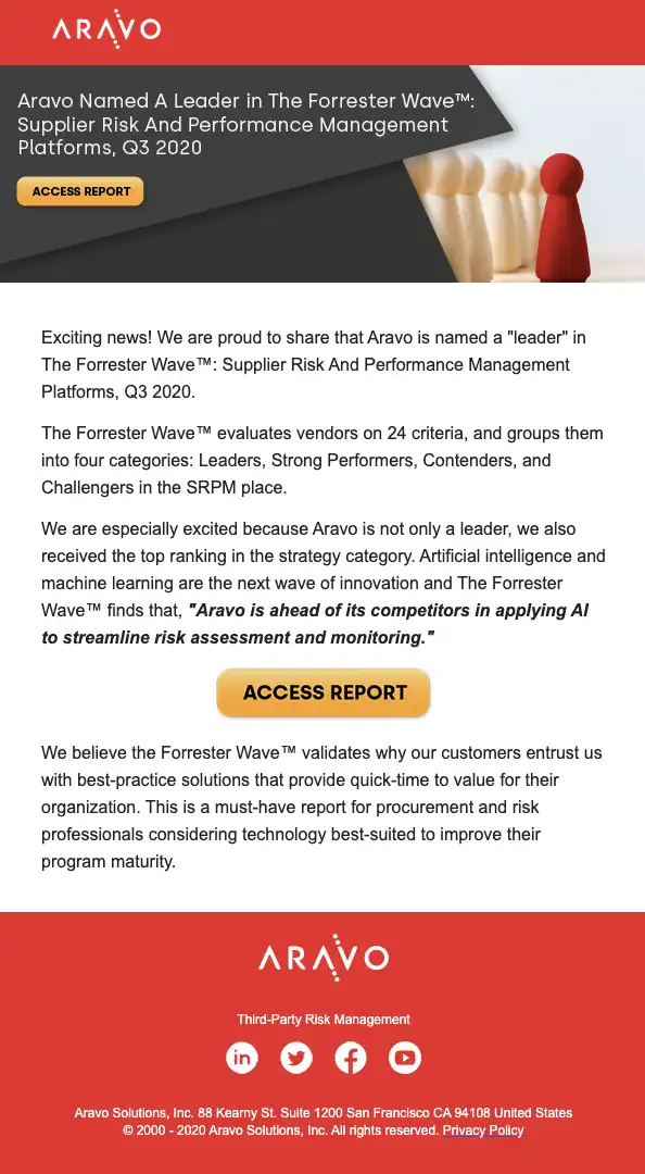 Aravo HTML Email