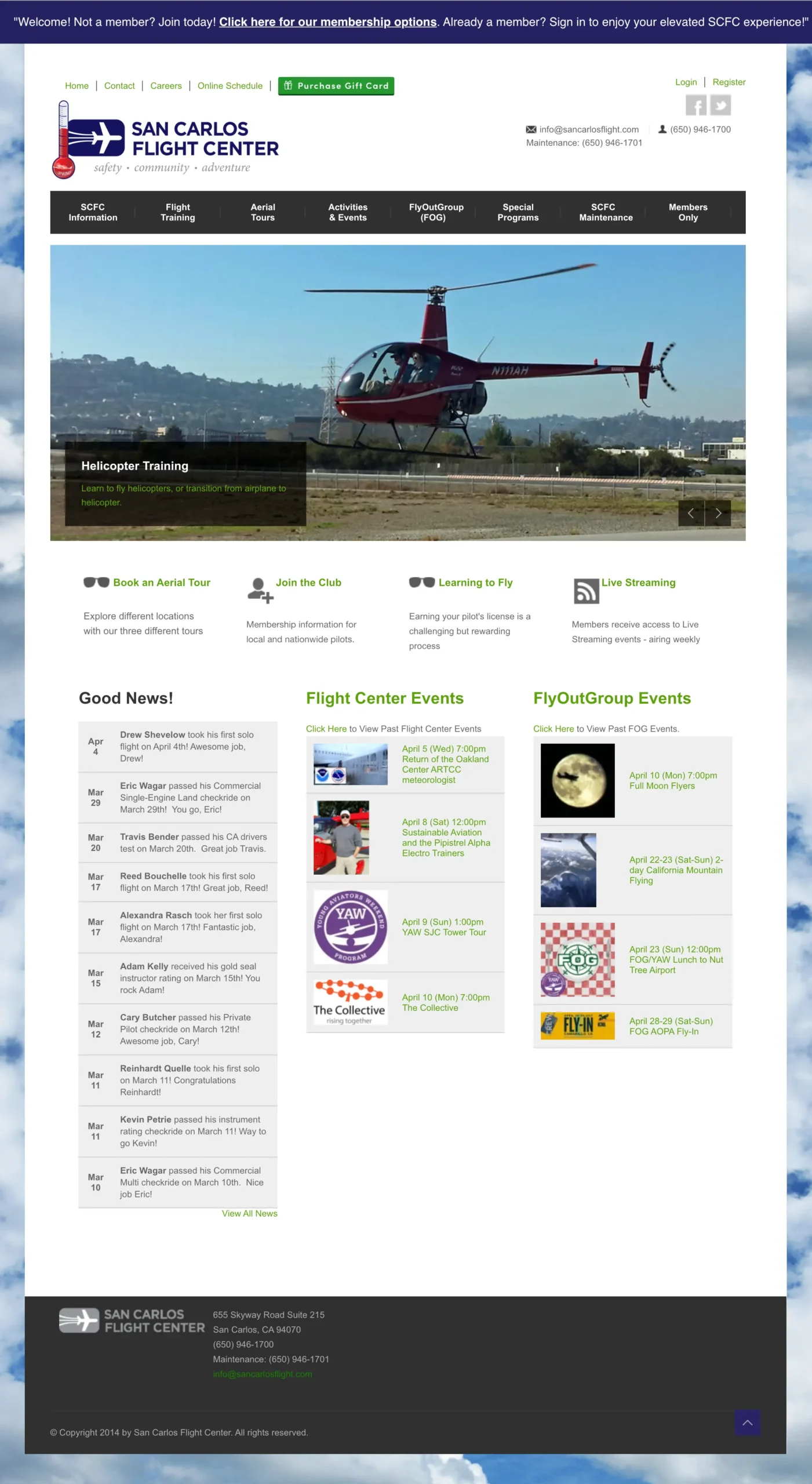 San Carlos Flight Center - Homepage