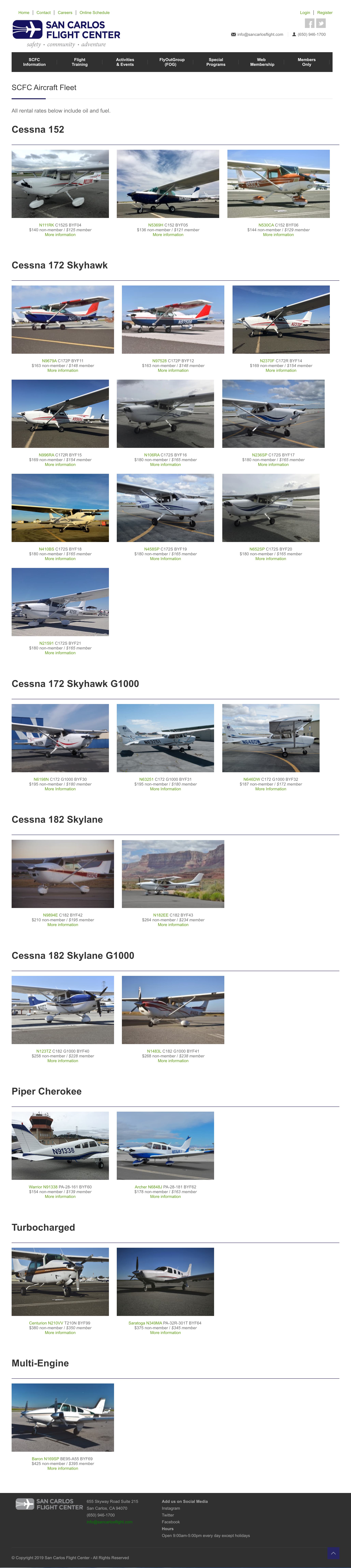 San Carlos Flight Center - Aircraft Fleet