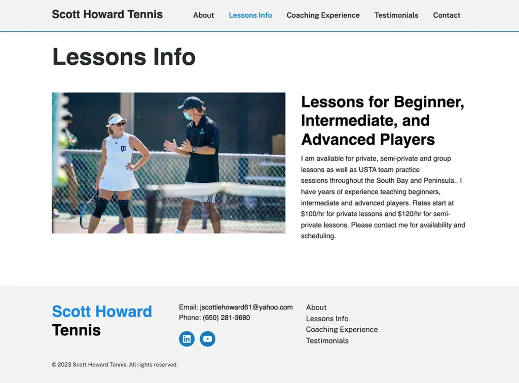 Tennis - Lessons