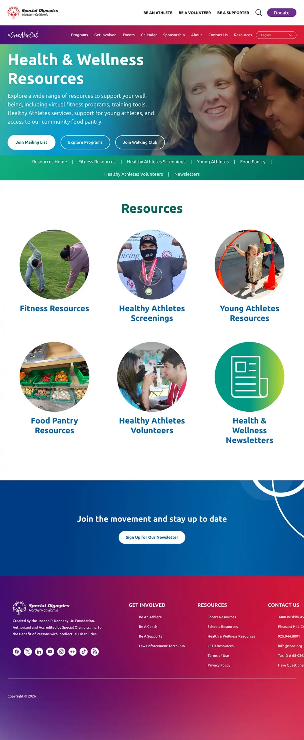 Special Olympics Northern California - Programs Resource