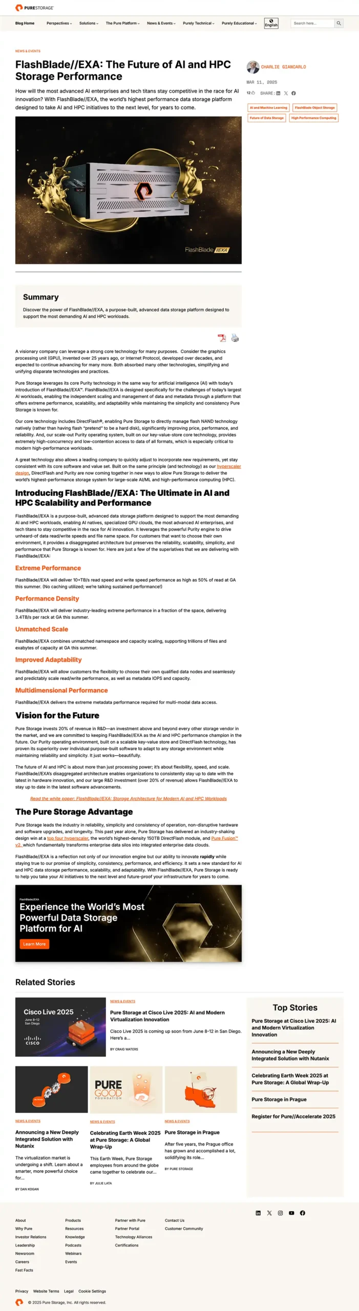 Pure Storage Blog - News Events - Cloud Service for EVS