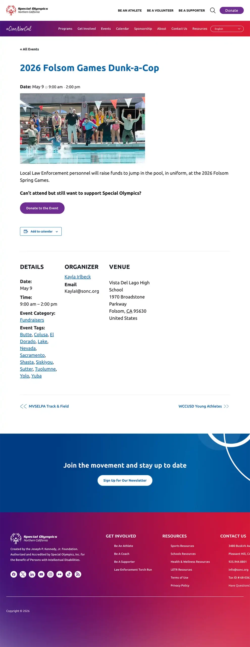 Special Olympics Northern California - Events Page